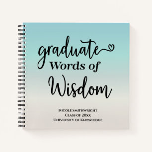 Elegant Modern Words of Advice Wisdom Afstuderen Notitieboek
