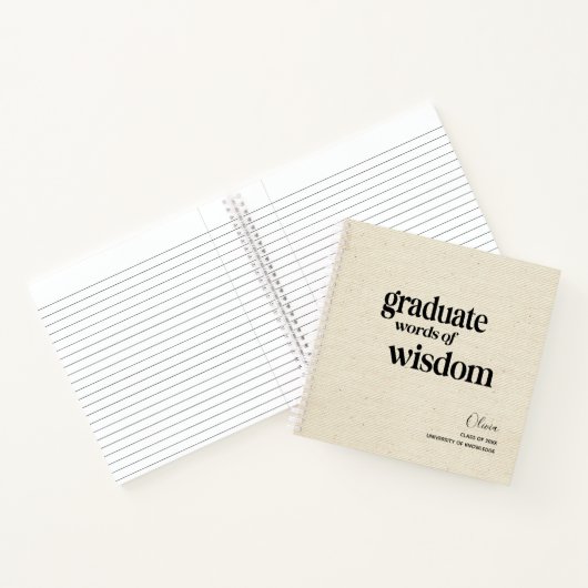 Elegant Modern Words Wisdom Afstuderen Notitieboek (Binnen)