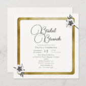 Elegant Modern Xmas Roos Gold Winter Bridal Brunch Kaart (Voorkant / Achterkant)
