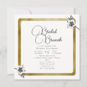 Elegant Modern Xmas Roos Gold Winter Bridal Brunch Kaart (Voorkant)