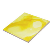 Elegant Modern Yellow and White Abstract Watercolo Tegeltje (Zijkant)