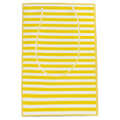 Elegant Modern Yellow White Stripes Sjabloon Medium Cadeauzakje (Voorkant)