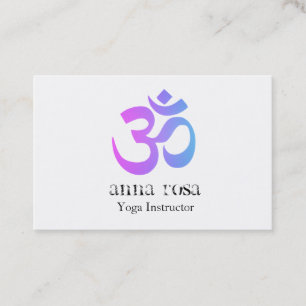 *~* Elegant Modern Yoga Instructor Om Aum Symbol Visitekaartje