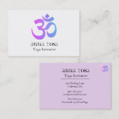*~* Elegant Modern Yoga Instructor Om Aum Symbol Visitekaartje (Voorkant / Achterkant)