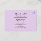 *~* Elegant Modern Yoga Instructor Om Aum Symbol Visitekaartje (Achterkant)