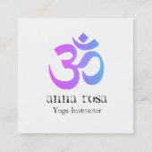 *~* Elegant modern Yoga Instructor um om Symbool Vierkante Visitekaartje (Voorkant)
