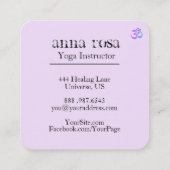 *~* Elegant modern Yoga Instructor um om Symbool Vierkante Visitekaartje (Achterkant)