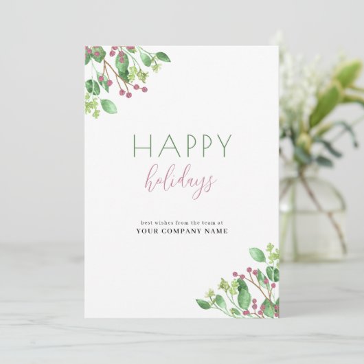 Elegant modern zakelijk bedrijf feestdagenkaart (Staand voorkant)