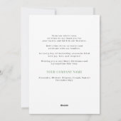 Elegant modern zakelijk bedrijf feestdagenkaart (Achterkant)