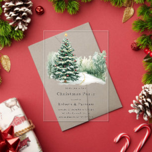 Elegant modern zakelijk kerstfeest acryl uitnodigingen