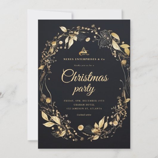 Elegant modern zakelijk kerstfeest kaart (Voorkant)