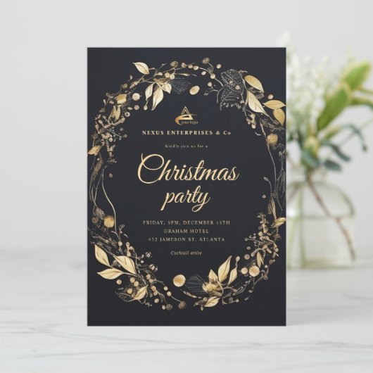 Elegant modern zakelijk kerstfeest kaart (Staand voorkant)