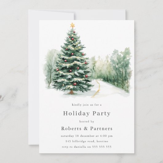 Elegant modern zakelijk kerstfeest kaart (Voorkant)