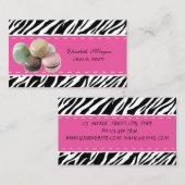 Elegant modern Zebra Print, Frans Macaron Visitekaartje (Voorkant / Achterkant)