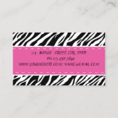 Elegant modern Zebra Print, Frans Macaron Visitekaartje (Achterkant)