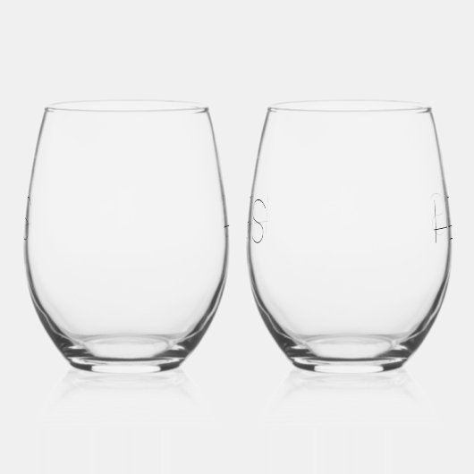 Elegant Modern "Zijn + Haar" Koppels' Wijnglas Zonder Voet (Links)