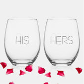 Elegant Modern "Zijn + Haar" Koppels' Wijnglas Zonder Voet
