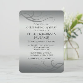 Elegant Modern Zilver 25e Huwelijksjubileum Kaart