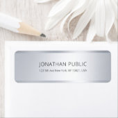 Elegant Modern Zilver Custom Eenvoudig Retouradres Etiket (Insitu)