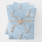 Elegant modern zilver- en blauw kerstpatroon inpakpapier vel (In situ)