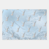 Elegant modern zilver- en blauw kerstpatroon inpakpapier vel (Voorkant)
