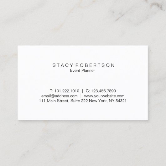 Elegant modern zilver- en roos goudglitter-planner visitekaartje (Achterkant)