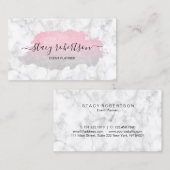 Elegant modern zilver- en roos goudglitter-planner visitekaartje (Voorkant / Achterkant)