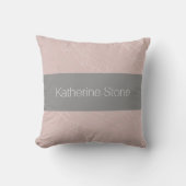 Elegant modern zilver geometrisch driehoekje roze kussen (Voorkant)