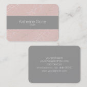 Elegant modern zilver geometrisch driehoekje roze visitekaartje (Voorkant / Achterkant)