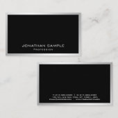 Elegant modern zilver professionele eenvoudige Sja Visitekaartje (Voorkant / Achterkant)