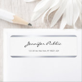 Elegant Modern Zilver Wit Handgeschreven Script To Etiket (Insitu)