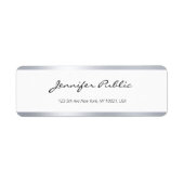 Elegant Modern Zilver Wit Handgeschreven Script To Etiket (Voorkant)