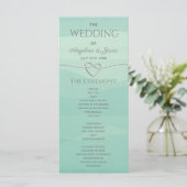 Elegant Modern Zilveren Groene Trouw  Programmakaart (Staand voorkant)