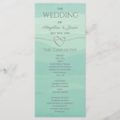 Elegant Modern Zilveren Groene Trouw Programmakaart (Voorkant)