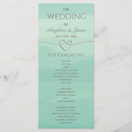 Elegant Modern Zilveren Groene Trouw  Programmakaart