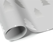 elegant modern zilveren kerstboompatroon cadeaupapier (Rol Hoek)