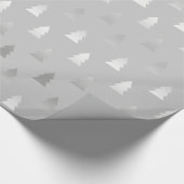 elegant modern zilveren kerstboompatroon cadeaupapier (Hoek)
