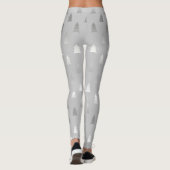 elegant modern zilveren kerstboompatroon leggings (Achterkant)