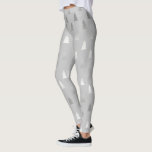 elegant modern zilveren kerstboompatroon leggings<br><div class="desc">Stijlvol en leuk faux zilveren kerstboompatroon.</div>