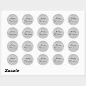 elegant modern zilveren kerstboompatroon ronde sticker (Vel)