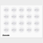Elegant modern zilverglitter lipt witte marmer ronde sticker (Vel)