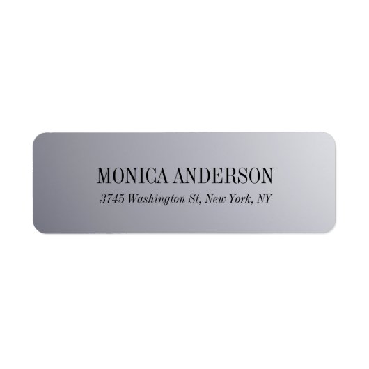 Elegant modern zilvergrijs retour adreslabel etiket (Voorkant)