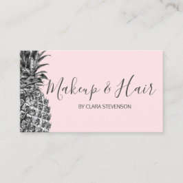 Elegant modern  zilverroze anananasappelmake-up visitekaartje