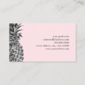 Elegant modern  zilverroze anananasappelmake-up visitekaartje (Achterkant)