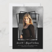 Elegant modern zilverzwart, zestien jaar oud kaart (Voorkant)