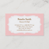 Elegant, modern, zoete roze cake, bakkerij visitekaartje (Achterkant)