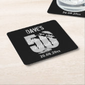 Elegant Modern Zwart 50ste verjaardagsfeestje Kartonnen Onderzetters (Schuin)