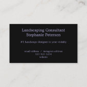 Elegant Modern Zwart Aangepaste Foto Lila Landscha Visitekaartje (Achterkant)