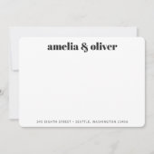 Elegant modern zwart adres, aangepast notitiekaartje (Voorkant)