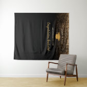 Elegant modern zwart Afstuderen foto achtergrond Wandkleed (In Situ (horizontaal))